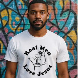 Riktiga män älskar Jesus - Stark arm- Kors Unisex T Shirt