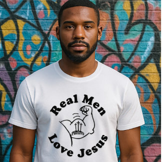 Riktiga män älskar Jesus - Stark arm- Kors Unisex T Shirt