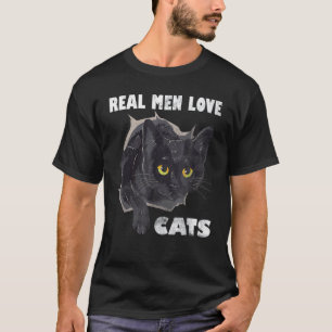 Riktiga män älskar katt katter t shirt