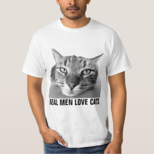 Riktiga män älskar katter, herrkattskjortor t shirt