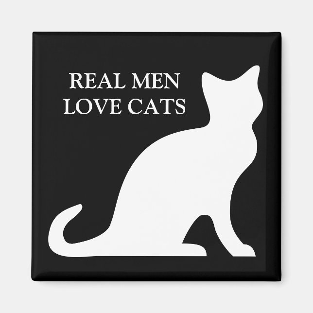 Riktiga män älskar katter magnet (Framsidan)