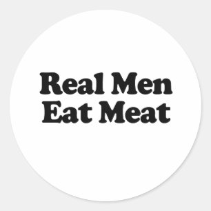 Riktiga män äter kött runt klistermärke