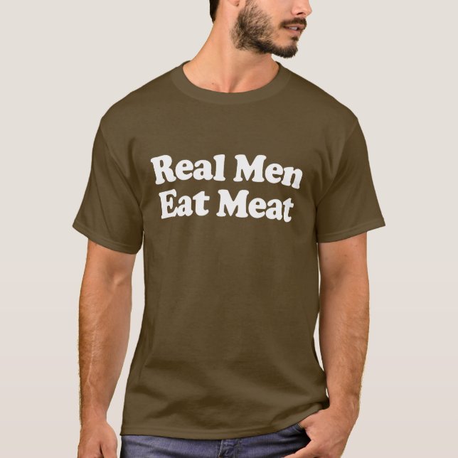 Riktiga män äter kött t shirt (Framsida)