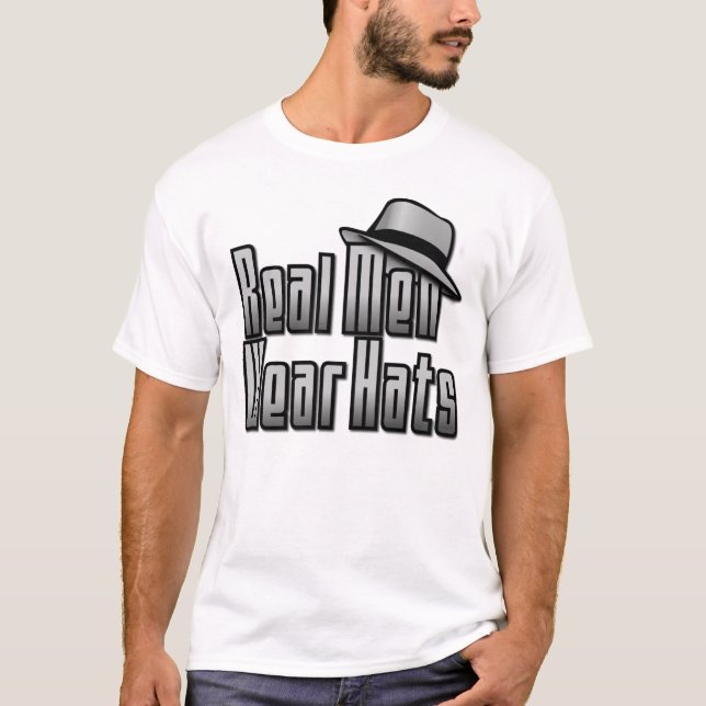 Riktiga män bär hattar tee (Framsida)