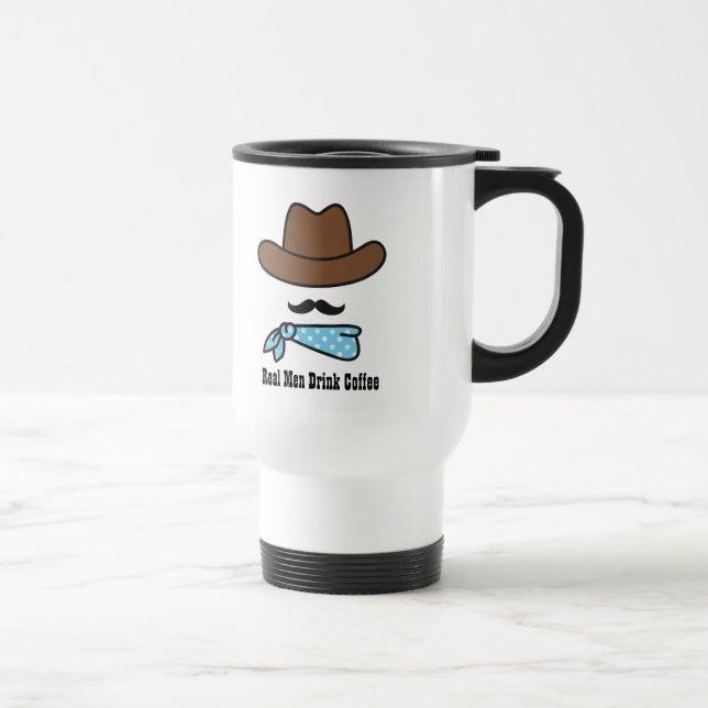 Riktiga män dricker kaffe och har en mustasch resemugg (Höger)