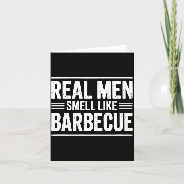 Riktiga Män Grill BBQ Kung Fars Dag Grillfest Kort (Framsida)