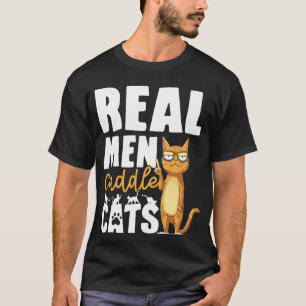 Riktiga Män Kramar Katter Rolig Kattälskare Design T Shirt