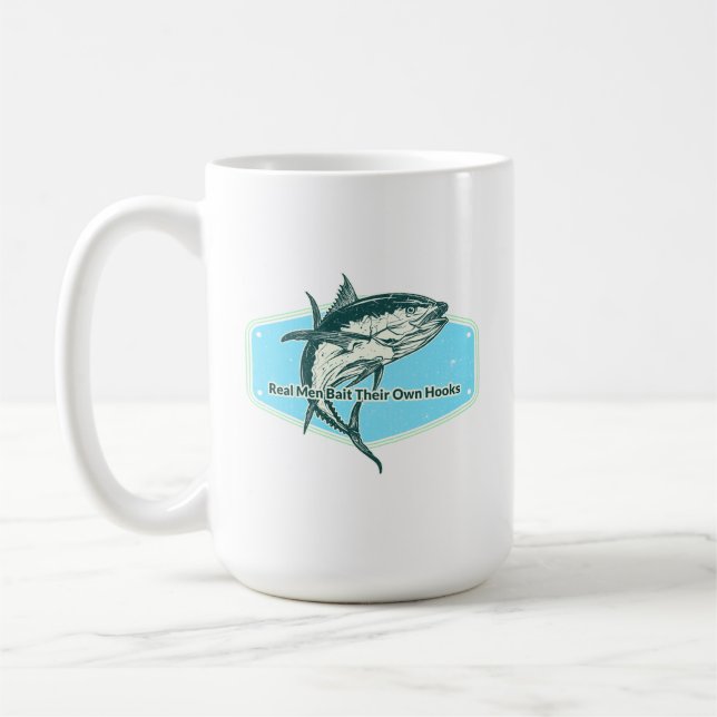 Riktiga Män Lockar Själva Sina Krokar Kaffemugg (Vänster)