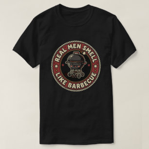 Riktiga män luktar som BBQ & Rök Grillmästare T Shirt