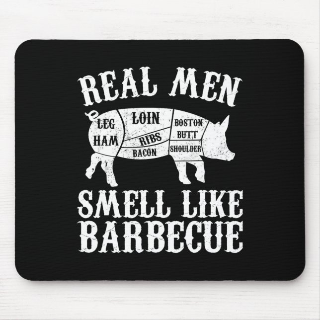Riktiga män luktar som grillad Byrbeque Bbq Musmatta (Framsidan)