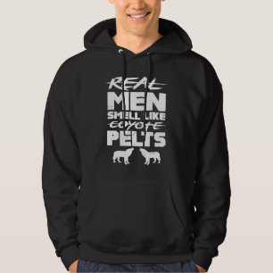Riktiga män luktar som prärievargpälsar Jaktperio Hoodie