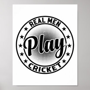 Riktiga män spelar cricket - Cricketande cricketsp Poster