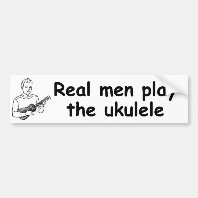 Riktiga män spelar ukulele bildekal (Framsidan)