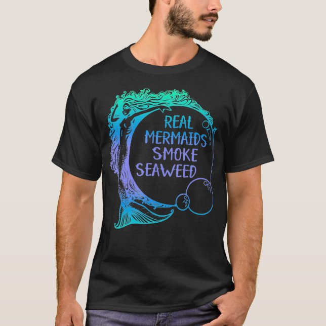 Riktiga Sjöjungfruar Smoke Sjögräs lustiga vuxen h T Shirt (Framsida)