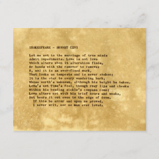 Riktiga skrivmaskinens Shakespeare Sonett 116 (CXV Inbjudningar
