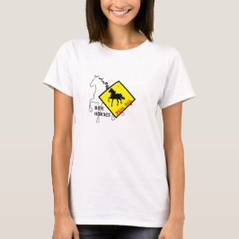Riktiga tjej hästar ridning & Svart häst parti / R T Shirt