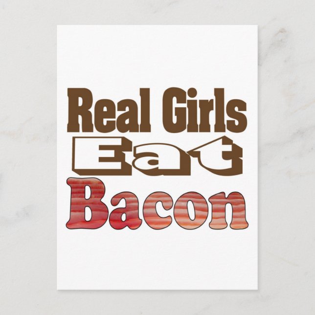 Riktiga tjejer äter bacon vykort (Framsida)