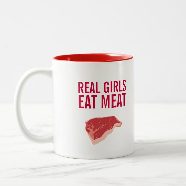 Riktiga tjejer äter kött kaffemugg (Vänster)