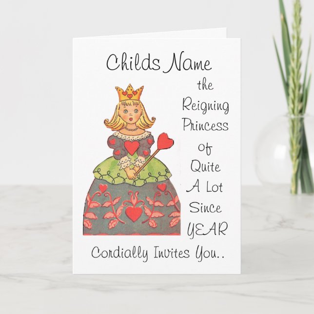 Riktige prinsessan av en ganska stor födelsedag In Inbjudan (Framsida)