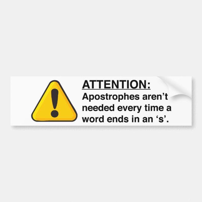 Riktigt apostrofanvändningkort bildekal (Framsidan)
