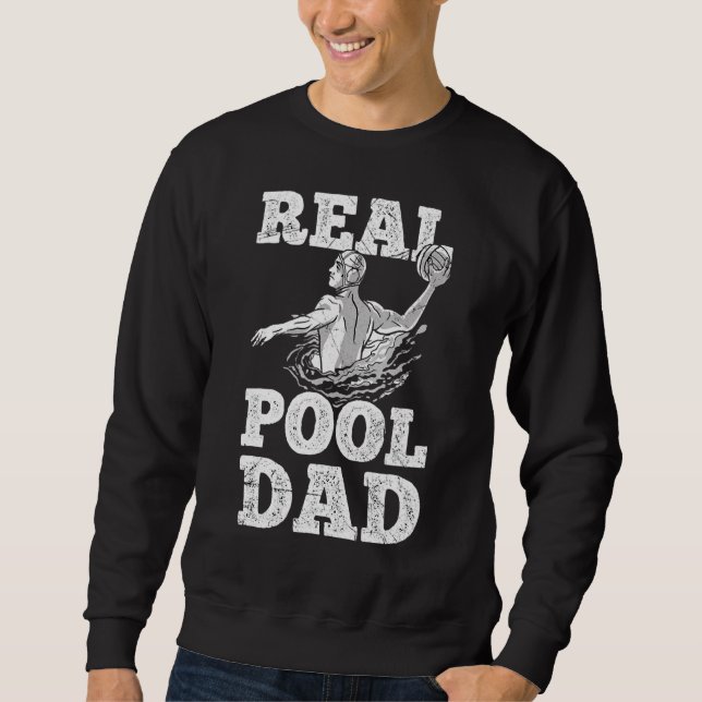 Riktigt Bassäng Pappa Far idrott Manar Vatten Polo Lång Ärmad Tröja (Framsida)