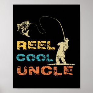 Riktigt cool farbror fiskare vintage fadersdag fis poster