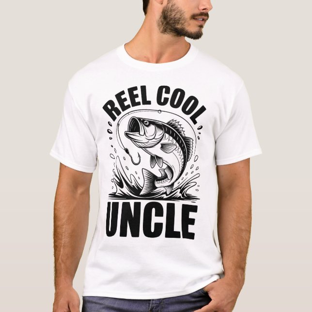 Riktigt cool farbror fiske Roligt fiskare present T Shirt (Framsida)