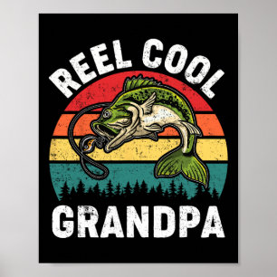 Riktigt cool farfar fadersdags fiske skjorta rolig poster