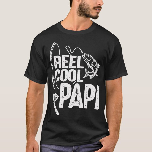 Riktigt Cool Papi Rolig Fiskande Farfar T Shirt (Framsida)
