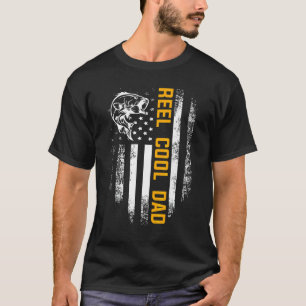 Riktigt Cool Pappa Amerikansk Flagga Fiske Fars Da T Shirt