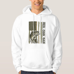 Riktigt cool pappa bassfiske flagga vektor design_ hoodie