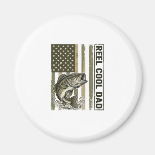 Riktigt cool pappa bassfiske flagga vektor design_ magnet