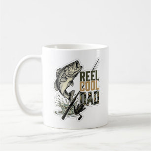 Riktigt cool pappa bassfiske Vintage gravyr Desig Kaffemugg