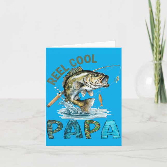 Riktigt cool pappa fadersdag fiskeälskare kort (Framsida)