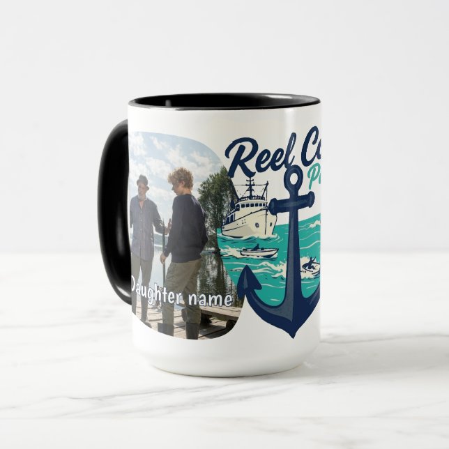 Riktigt Cool Pappa -Fartyg & Djuphavsfiske Design Mugg (Framsida vänster)