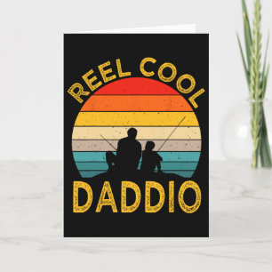 Riktigt cool pappa fiskande pappa vintage farfar t kort