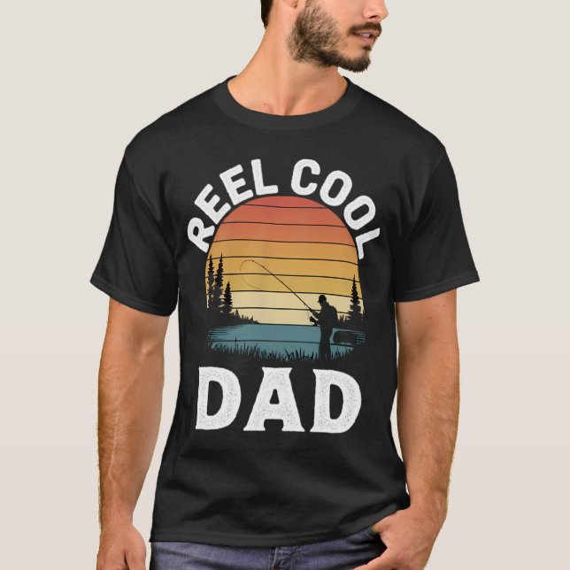 Riktigt Cool Pappa Fiske  T Shirt (Framsida)