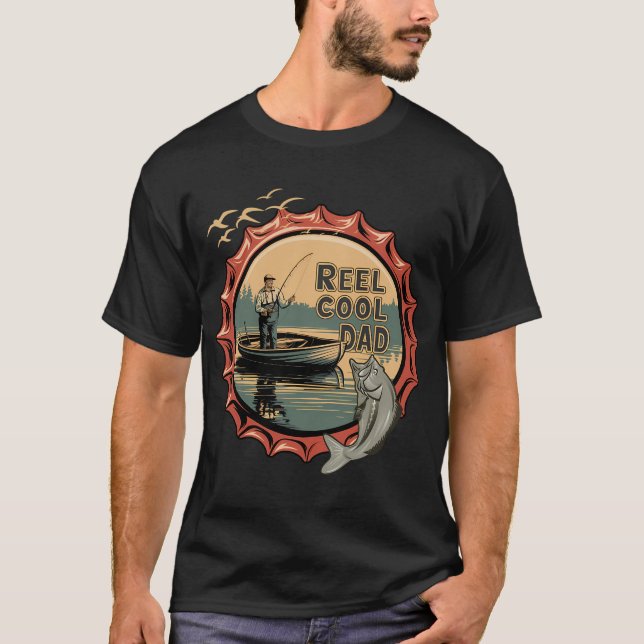 Riktigt Cool Pappa Fiske T Shirt (Framsida)