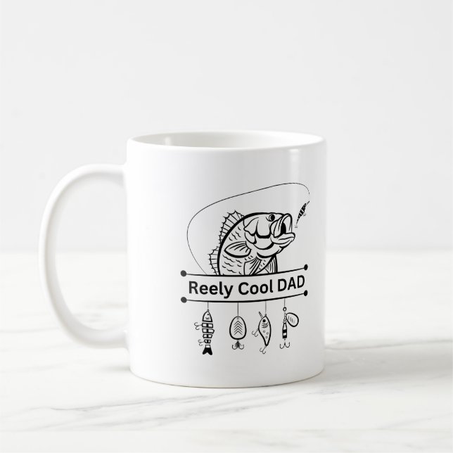 "Riktigt Cool Pappa" Fiskemugg Kaffemugg (Vänster)