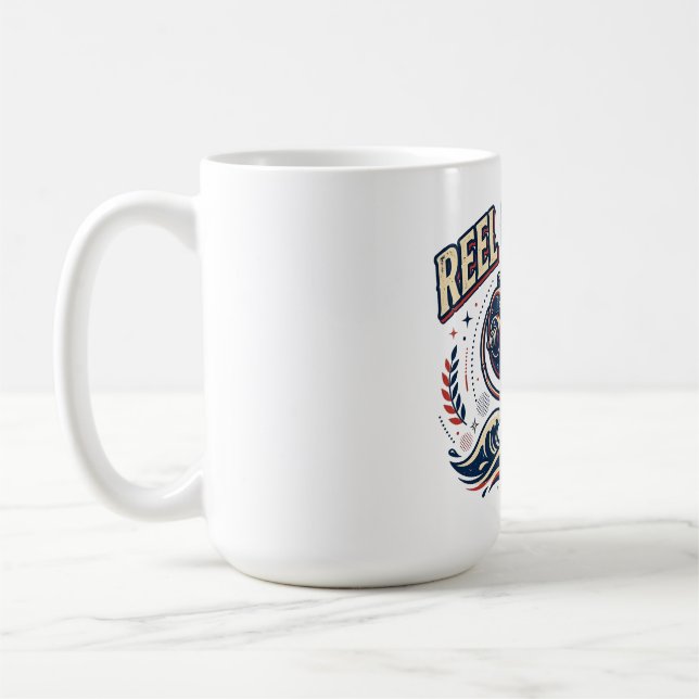 Riktigt Cool Pappa Rolig Fiskedesign Kaffemugg (Vänster)