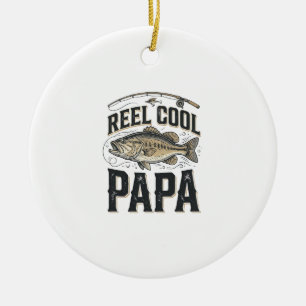 Riktigt Cool Pappa Vintage Fiske Vektor Design_1 Julgransprydnad Keramik