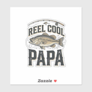 Riktigt Cool Pappa Vintage Fiske Vektor Design_1 Klistermärken