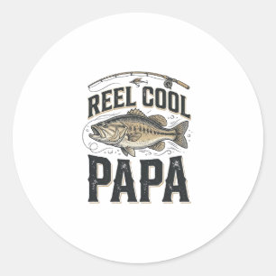 Riktigt Cool Pappa Vintage Fiske Vektor Design_1 Runt Klistermärke