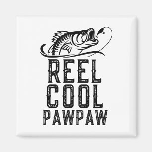 Riktigt cool pawpaw-fiske fiskare rolig retro tass magnet