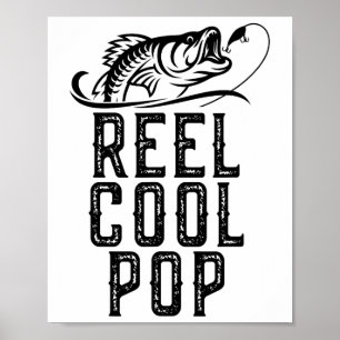 Riktigt cool popfiske fiskare rolig retro poster