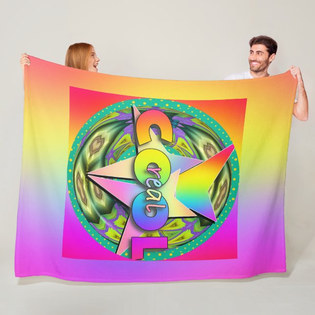 Riktigt cool regnbåge  fleecefilt (På plats)