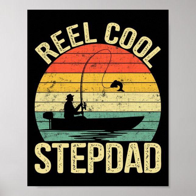 Riktigt cool styvpappa fiskpresenter för fadersdag poster (Framsidan)
