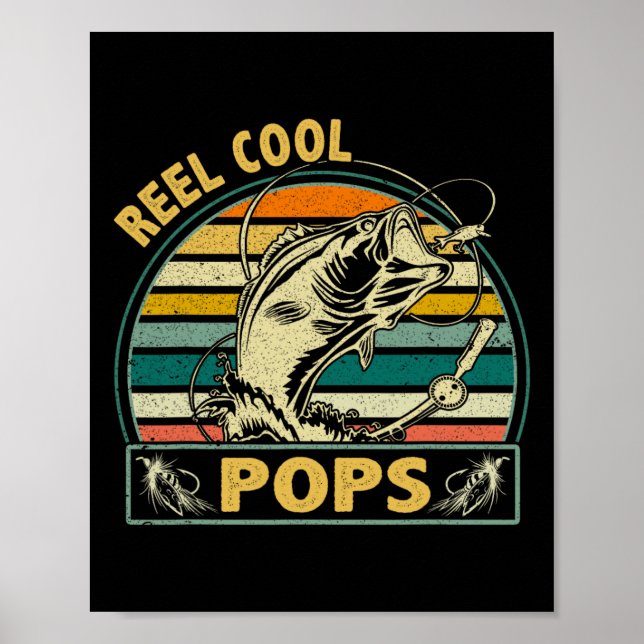 Riktigt coola pops fiske faders dag för farfar pap poster (Framsidan)