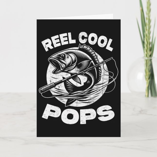 Riktigt coola pops fiske pops fadersdag fiskare kort (Framsida)