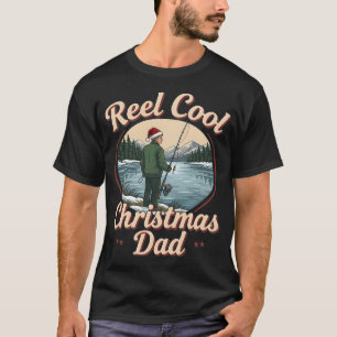 Riktigt coolt julpappa fiske semester t shirt